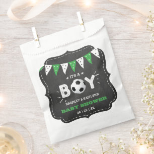 It's A Boy! Soccer Themed Co-ed Baby Shower Favor Bag
