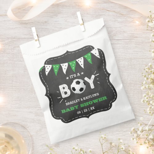 Its A Boy Soccer Themed Co_ed Baby Shower Favor Bag