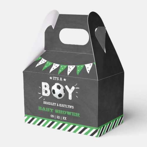 Its A Boy Soccer Themed Co_ed Baby Shower Favor Boxes