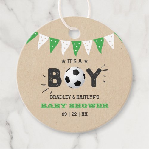 Its A Boy Soccer Themed Co_ed Baby Shower Favor Tags