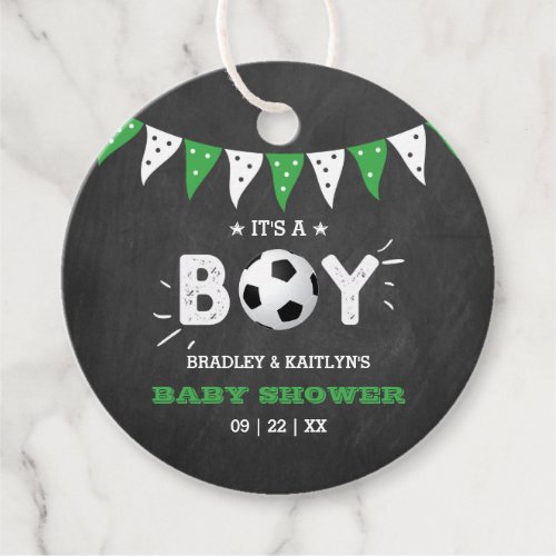 Its A Boy Soccer Themed Co_ed Baby Shower Favor Tags