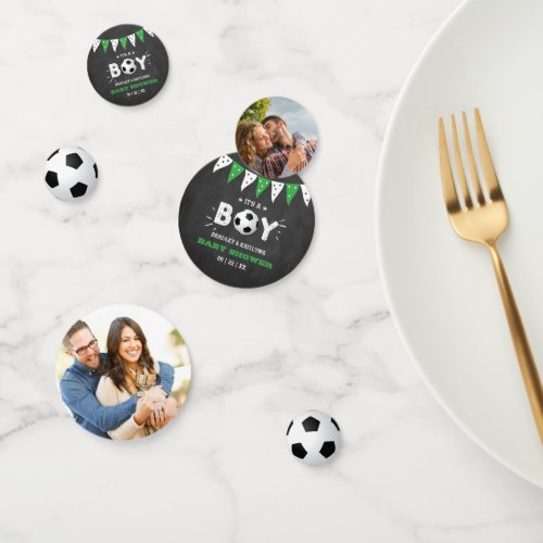 Its A Boy Soccer Themed Co_ed Baby Shower Photo Confetti