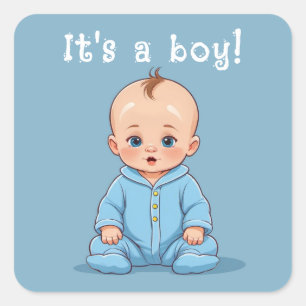 It's a boy! square sticker