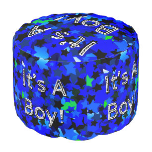 It's A Boy! Stars in Blue Pouf