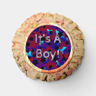 It's A Boy! Stars in Dark Red and Blues Reese's Peanut Butter Cups