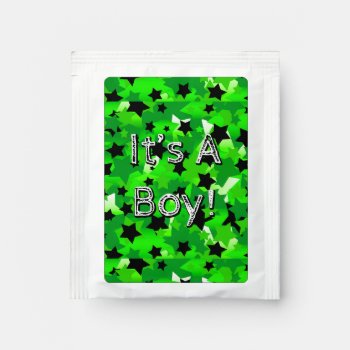 It's A Boy! Stars In Greens  Tea Bag Drink Mix by BlakCircleGirl at Zazzle