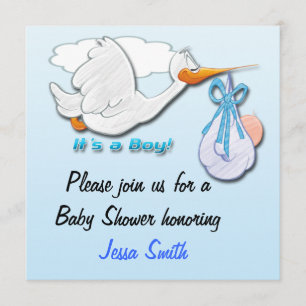 It's a Boy Stork Baby Shower Invitations
