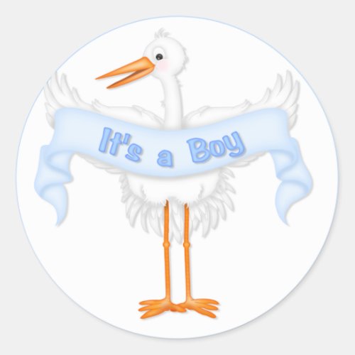 Its a Boy Stork Sticker