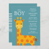 It's a Boy Sweet Giraffe Baby Shower Invitation (Front/Back)