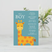 It's a Boy Sweet Giraffe Baby Shower Invitation (Standing Front)
