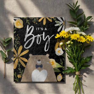 It's A Boy - Sweet Honey Bee & Bear Wildflowers Jigsaw Puzzle