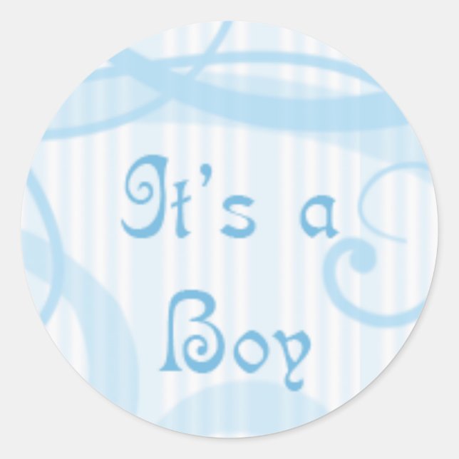 It's a boy! -swirls classic round sticker (Front)