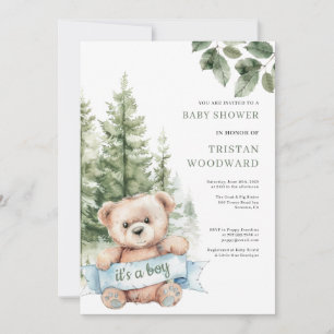 It's A Boy Teddy Bear Baby Shower Invitation