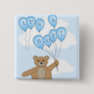 It's a boy Teddy Bear Pinback Button