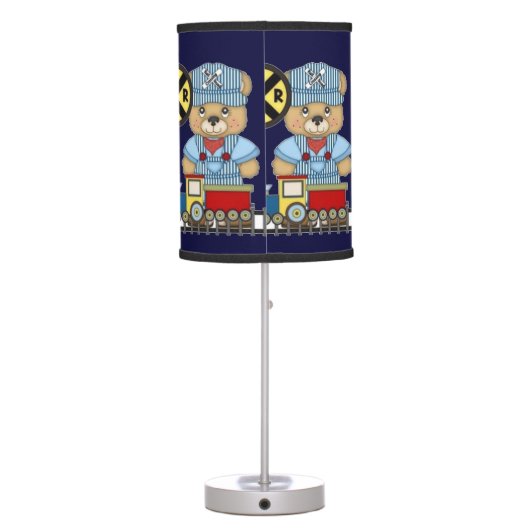 It's a Boy Teddy Bear Train Table Lamp (Back)