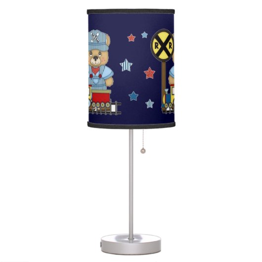 It's a Boy Teddy Bear Train Table Lamp (Left)