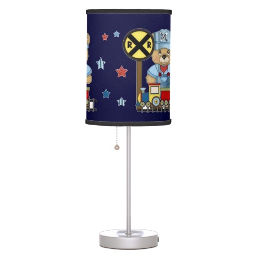 It's a Boy Teddy Bear Train Table Lamp (Right)
