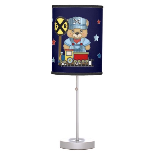It's a Boy Teddy Bear Train Table Lamp (Front)