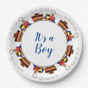 Its a Boy Toy Train Paper Plates