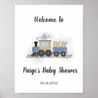 It's A Boy | Train Baby Shower Welcome Poster