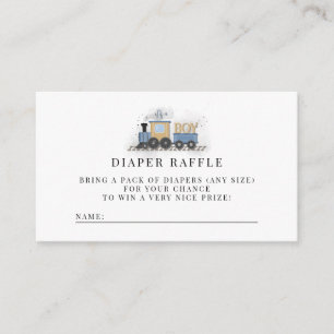 It's A Boy Train Diaper Raffle Card