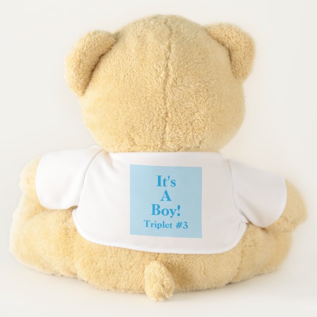 It's a Boy Triplets Blue Teddy Bear (Back)