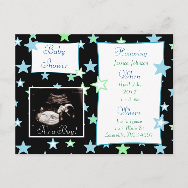It's a Boy,  Ultrasound Pic Baby Shower Invitation (Front)