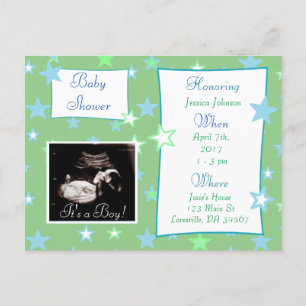 It's a Boy, Ultrasound Pic Baby Shower Invitation