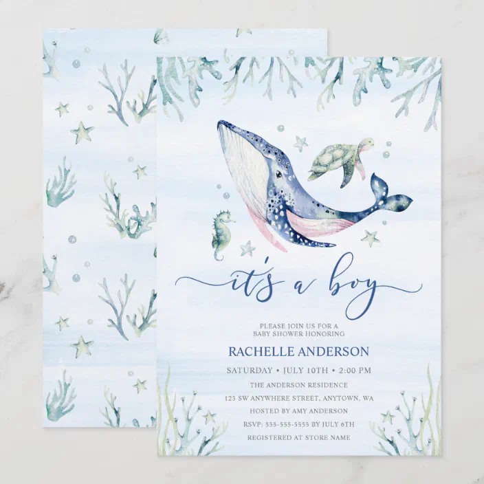 It S A Boy Under The Sea Baby Shower Invitation Zazzle Com
