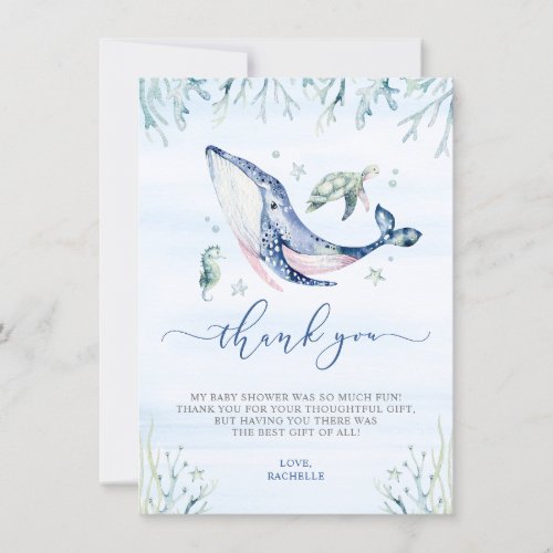 Its a Boy Under the Sea Baby Shower Thank You Card