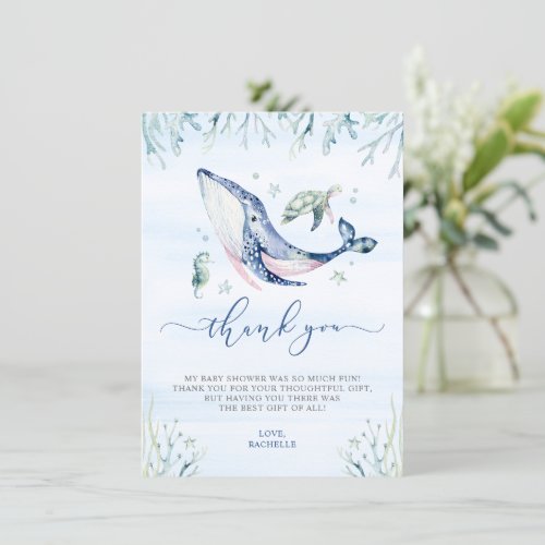 Its a Boy Under the Sea Baby Shower Thank You Card