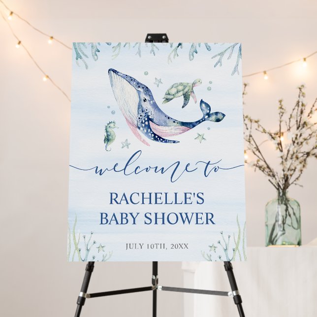 It's a Boy Under the Sea Baby Shower Welcome Foam Board (In Situ (Stand))