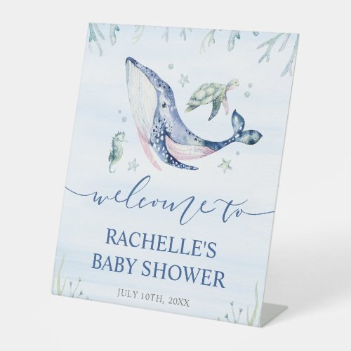 Its a Boy Under the Sea Baby Shower Welcome Pedestal Sign