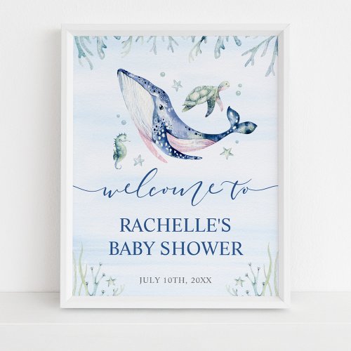 Its a Boy Under the Sea Baby Shower Welcome Poster