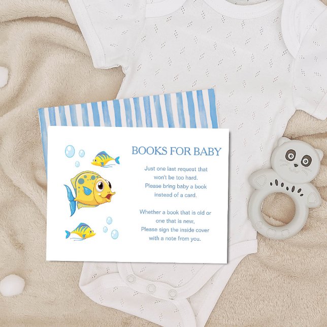 It's a Boy Under the Sea Books for Baby Shower Enclosure Card (Creator Uploaded)