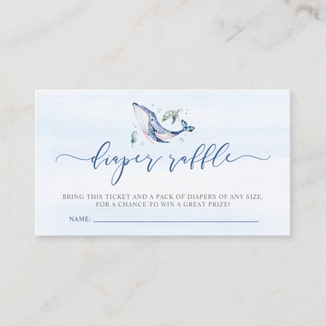 It's a Boy Under the Sea Diaper Raffle Ticket Enclosure Card (Front)