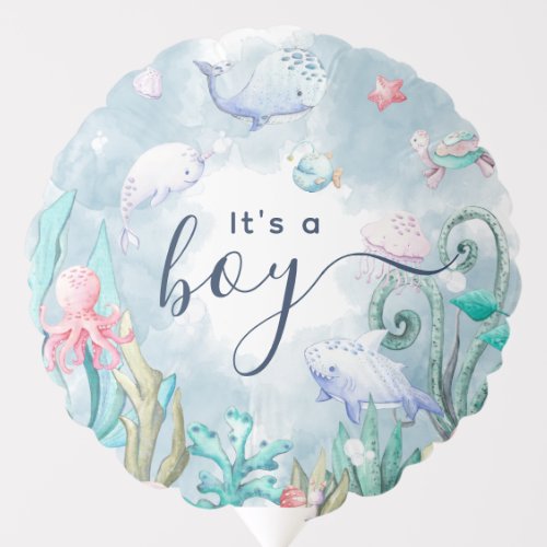 Its a Boy Under the Sea New Baby Balloon
