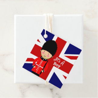 It's A Boy Union Jack Theme Baby Shower Favor Tags