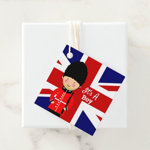 Its A Boy Union Jack Theme Baby Shower Favor Tags
