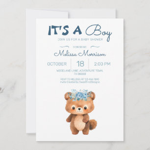 It's a boy Watercolor Baby Shower Invitation