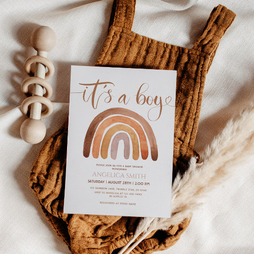 It's A Boy - Watercolor Boho Rainbow Baby Shower