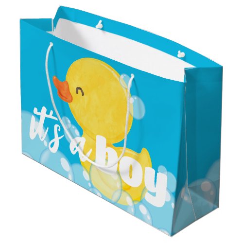 Its a Boy Watercolor Rubber Ducky Large Gift Bag