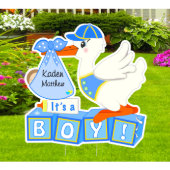 It's A Boy Welcome Baby Announcement Yard Sign (Front)