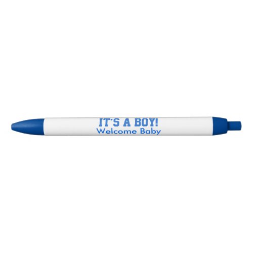 Its A Boy Welcome Baby Announcements Blue Ink Pen