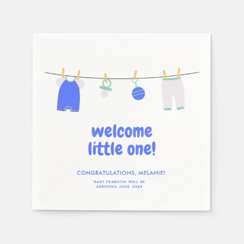 Its a Boy Welcome Little One Baby Shower Napkins