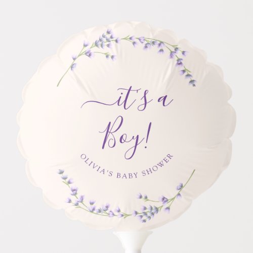 Its a Boy Wildflower Lavender Bliss Baby Shower Balloon