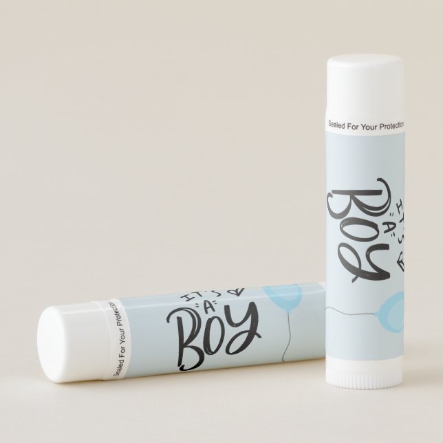 It's A Boy with Blue Balloon Lip Balm (Front)