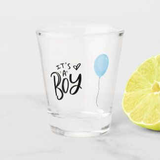 It's A Boy with Blue Balloon Shot Glass