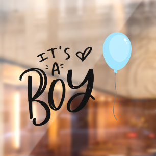 It's A Boy with Blue Balloon Window Cling