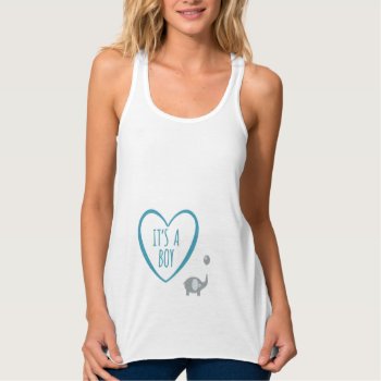 It's A Boy With Elephant Maternity Tank by TheMooreShop at Zazzle